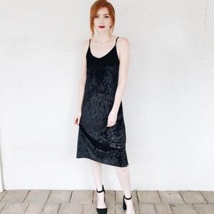 Velvet Midi Slip Dress